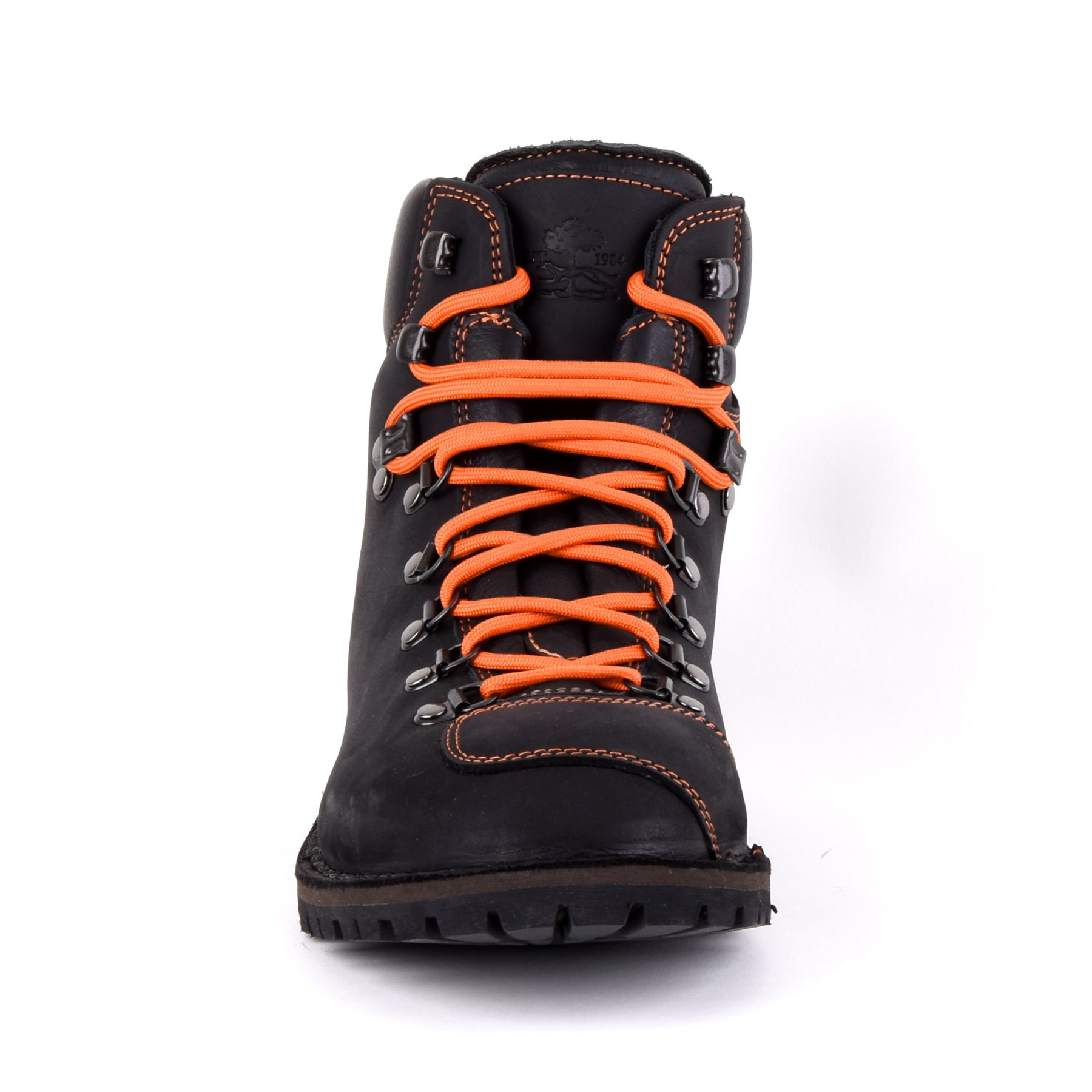 Biker Boot Adventure Denver Black, zwarte heren boot, oranje stiksel