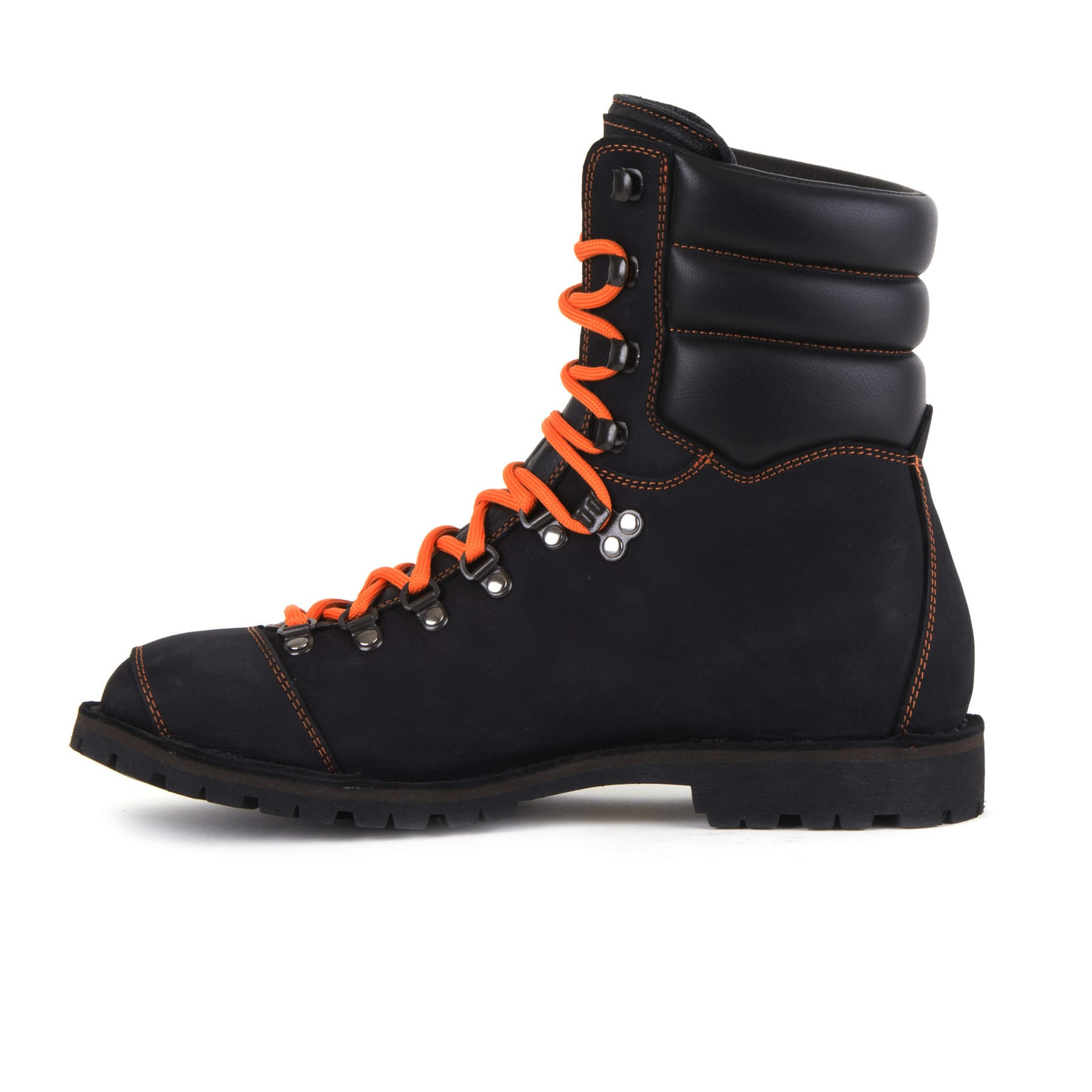 Biker Boot AdventureSE Denver Black, zwarte heren boot, oranje stiksel