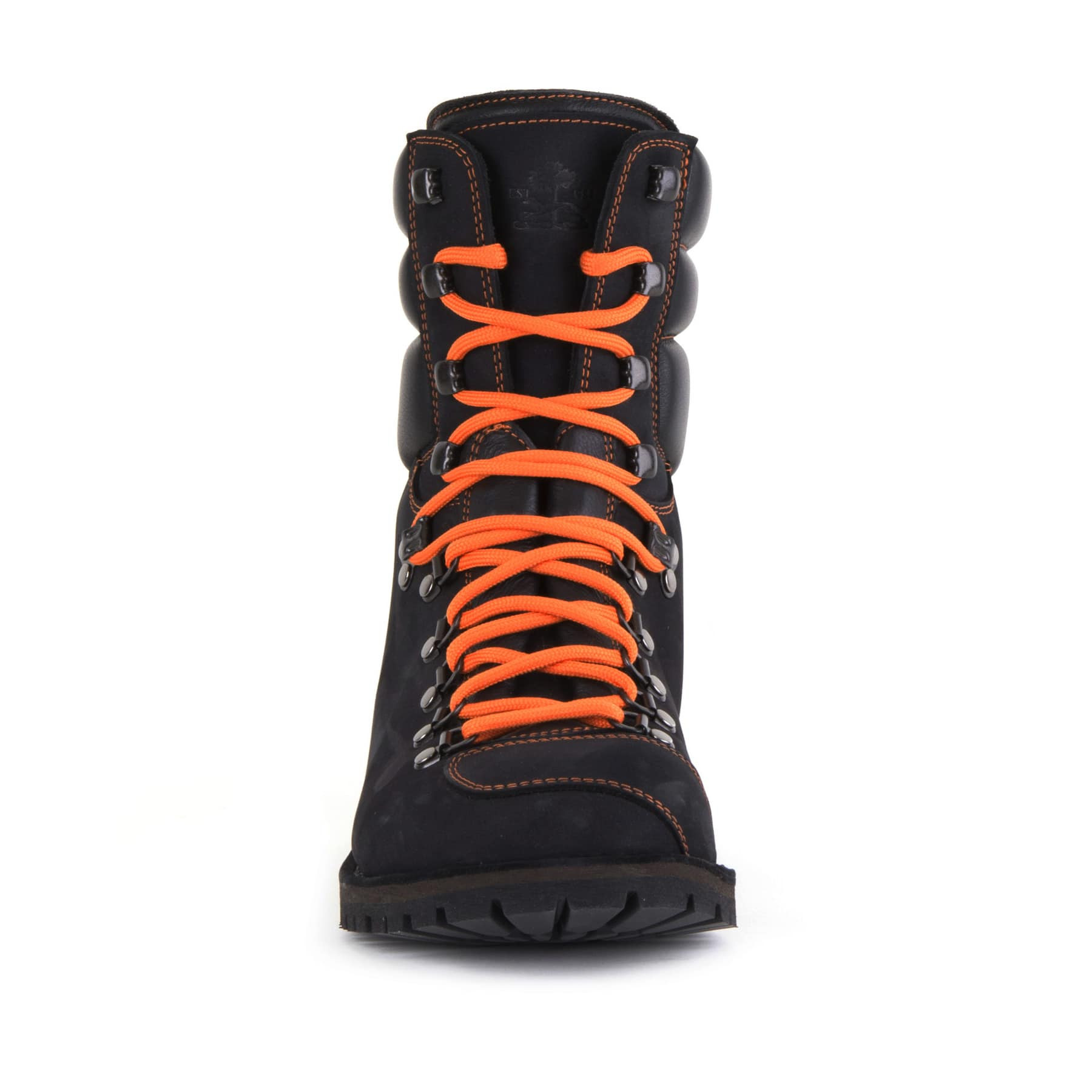 Biker Boot AdventureSE Denver Black, zwarte heren boot, oranje stiksel